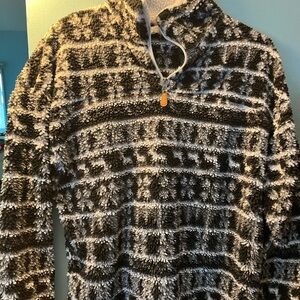 Cozy Black and Gray Zip-Up Sweater